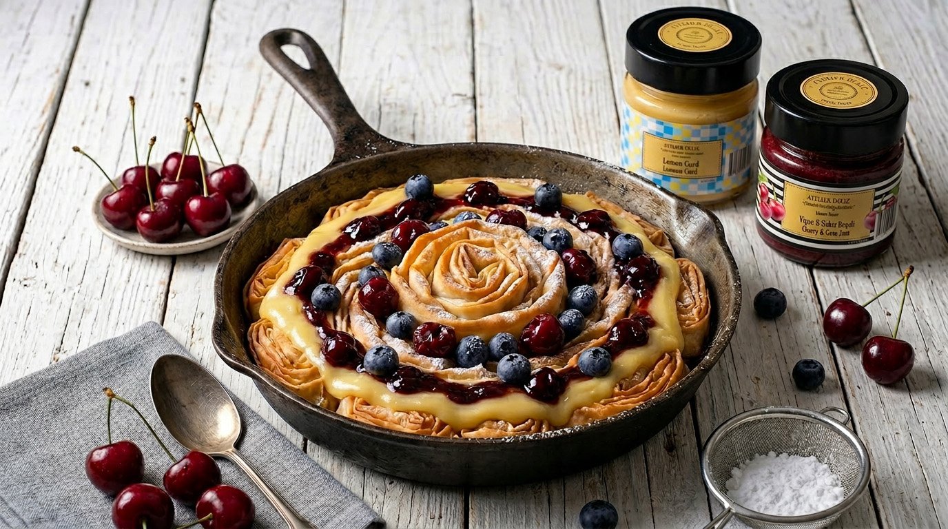 Sakızlı Vişneli ve Lemon Curd'lü Soufra