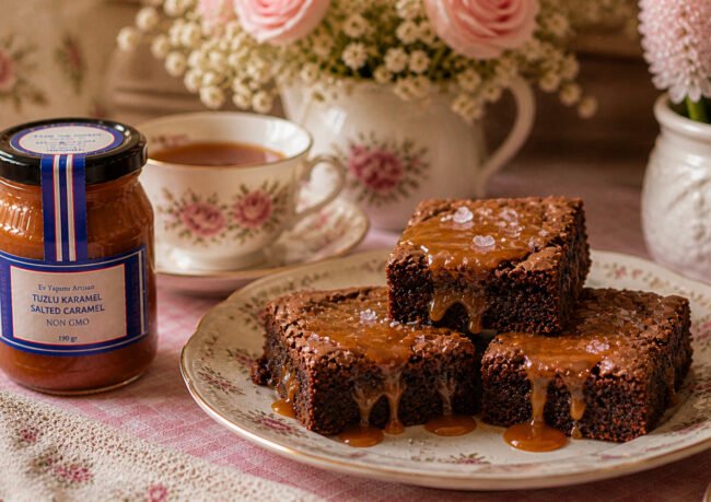 Atelier Deliz Tuzlu Karamelli Brownie Tarifi