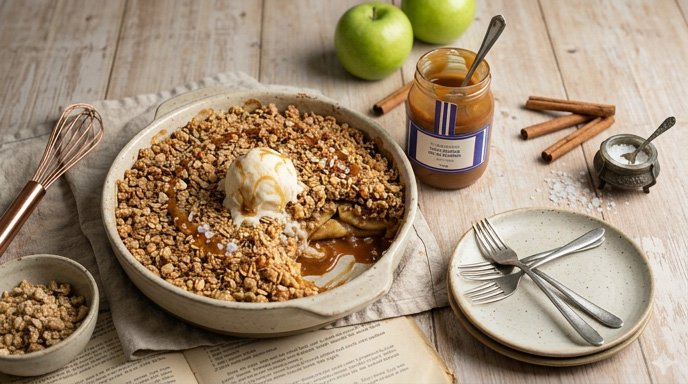 Atelier Deliz Tuzlu Karamelli Elmalı Crumble Tarifi