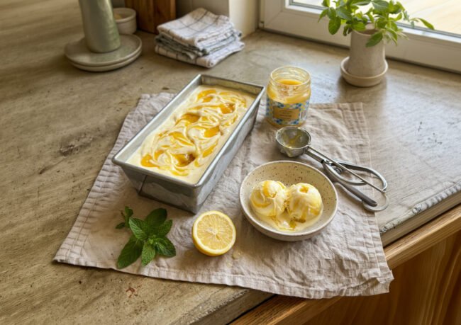 No-churn lemon curd dondurması